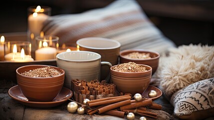 Wall Mural - Warm and Cozy Rustic Texture in Brown and Rust Stock Image 