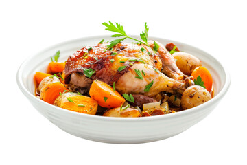 Wall Mural - Roasted Chicken Leg with Potatoes and Carrots