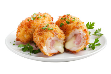 Fried Chicken Cordon Bleu with Melted Cheese and Parsley