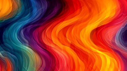 Wall Mural - Abstract colorful waves blending vibrant hues of red, orange, purple, and blue. Art concept