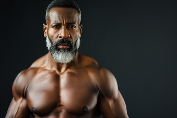 Poster - black african american man posing for photo 60 year old black man