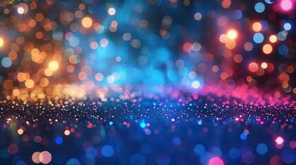 Wall Mural - Abstract bokeh background with vibrant colors and glitter.