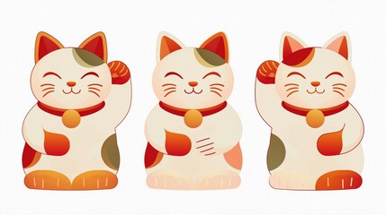 Wall Mural - 日本の招き猫のアイコン8