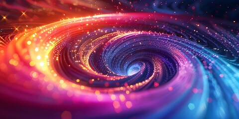 Wall Mural - mesmerizing spiral of neon energy swirling in dynamic digital realm