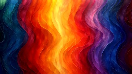 Wall Mural - Abstract colorful waves blending vibrant hues of red, orange, purple, and blue. Art concept
