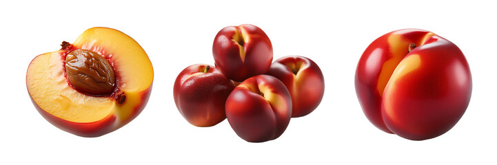 nectarines isolated on transparent background