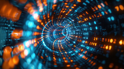 Wall Mural - abstract communication and future technology data flow
