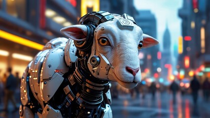 Poster - Cyborg Sheep in the City.