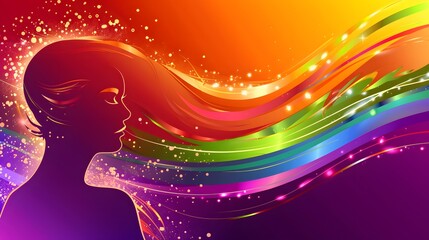 Wall Mural - female with colorful inspiration 