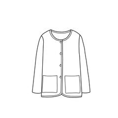 Sticker - Long sleeve cardigan jacket design, flat sketch Illustration. Vector illustration.