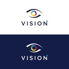 Wall Mural - Eye optics logo template design with a creative and modern idea.Logo can be for Business, eye care or clinic and vision.