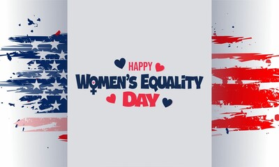  Women's Equality Day in United States. Female holiday, celebrated annually in August 26. Women right history month.  Poster, greeting card, banner and background. Vector illustration