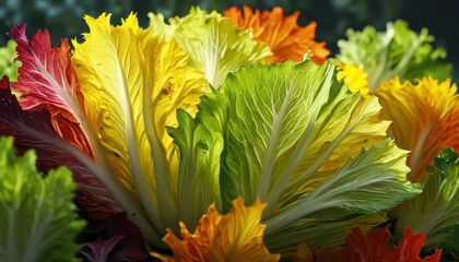 Canvas Print - Colorful Cabbage Leaves.