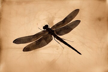 Wall Mural - dragonfly on a branch made by midjourney