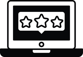 Wall Mural - A laptop screen with three stars and a star in the middle