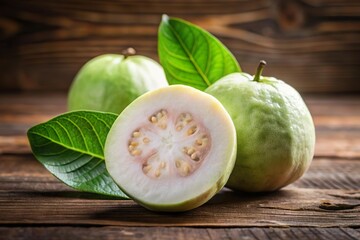 exotic asian guava fruit slice cut on table