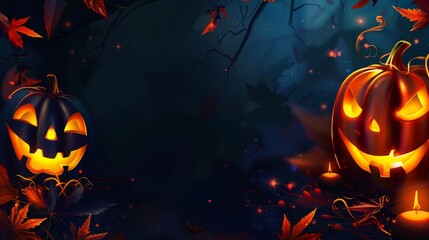 Wall Mural - Halloween pumpkin background with copy space. Halloween Day and Pumpkin Day Concept