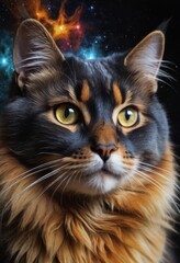 Cat with a Galaxy Above.