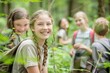 © CozyNessAI - A group of young students involve in an outdoor classroom by visiting forests and jungle environments, promoting hands-on activities like experiential learning, and connection to nature.