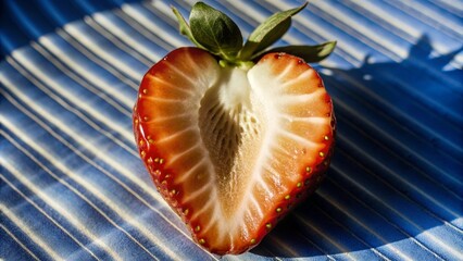 Wall Mural - strawberry on a blue background