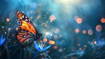 Wall Mural - Butterfly on bokeh background