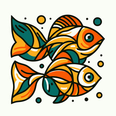 fish on a white