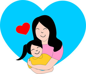 Wall Mural - Mom love baby icon