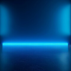 Poster - Bright Neon Blue Gradient Backdrop for Product Concepts and Tech Gadgets Display