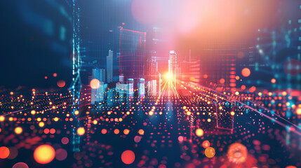 Wall Mural - business background, innovation and high tech