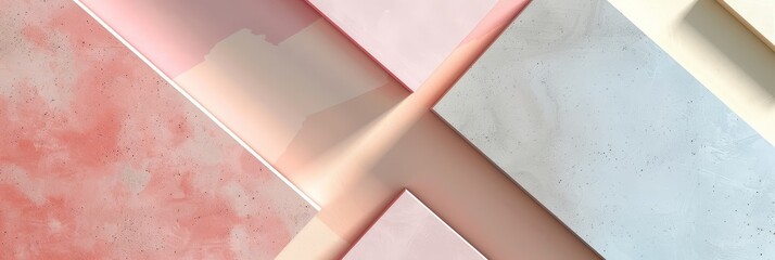 Wall Mural - abstract pastel pink, white, and beige geometric shapes - a modern abstract background featuring int