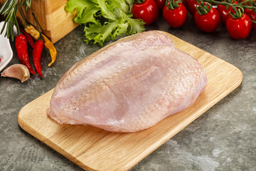 Wall Mural - Raw chicken breast with skin