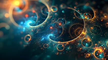 Wall Mural - Abstract fractal background with circles