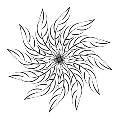 Sticker - Mandala design for coloring page. Circular pattern in form of mandala for henna, mehndi, tattoo, decoration.