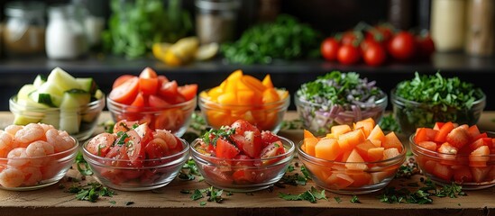 Canvas Print - A Variety of Freshly Chopped Ingredients for a Delicious Meal