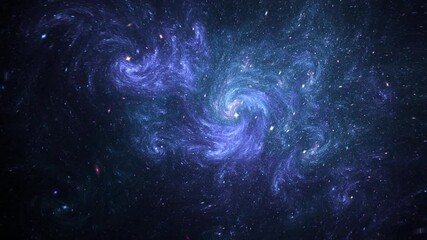 abstract fractal universe space looping background, nebula, galaxies