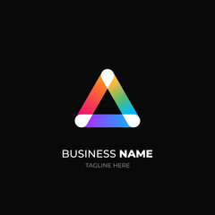 logo design with color bar and merge on white point. prism logo design for digital business.