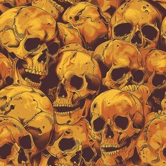 Wall Mural - skulls. Seamless pattern