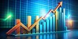 © Sirinporn - The 3d growth business graph on success financial represents profit and revenue growth, accompanied by a hovering arrow indicating positive market trends