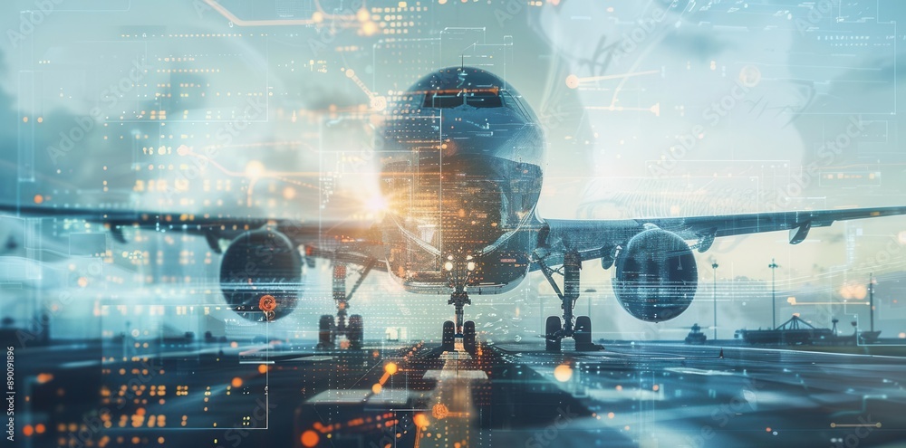 Innovative Technology in Aerospace Engineering. Futuristic aircraft ...