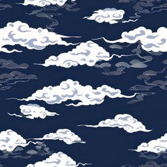 Canvas Print - clouds in the sky. Seamless pattern