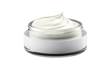 Whipped Elegance: A Heavenly Jar of Cream on White or PNG Transparent Background.