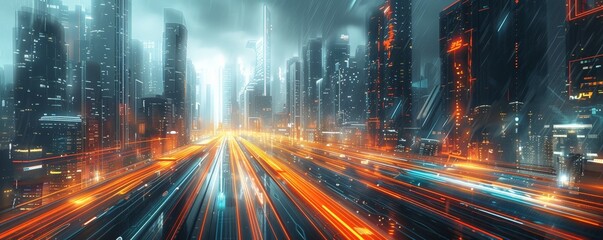 Wall Mural - future urban realms: a minimalist exploration of dynamic cityscapes in high-resolution clarity and s