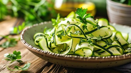 Wall Mural - Zucchini Noodles with Parsley