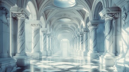 Wall Mural - architectural elegance: symmetrical interior with intricate perspectives in high resolution