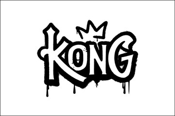 Wall Mural - Spray painted KONG Graffiti text isolated on white background.