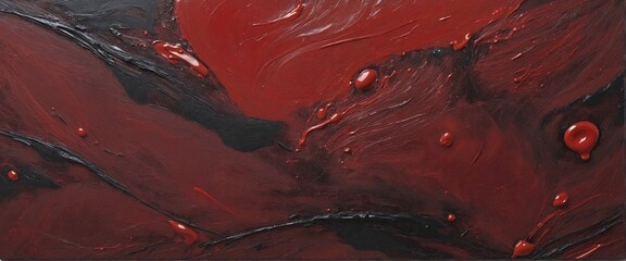 Canvas Print - abstract rough dark red art painting texture background, oil colors