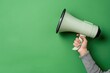 © MrHamster - Hand holding a megaphone against a green background