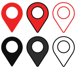 Wall Mural - Set of icon pin location isolated on white background.