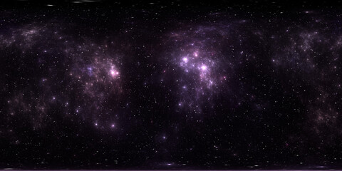 Wall Mural - 360 degree fantasy space nebula. giant interstellar cloud with stars, equirectangular projection, en
