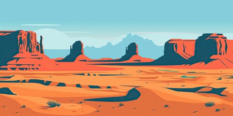 Sticker - Desert Landscape with Monumental Rock Formations